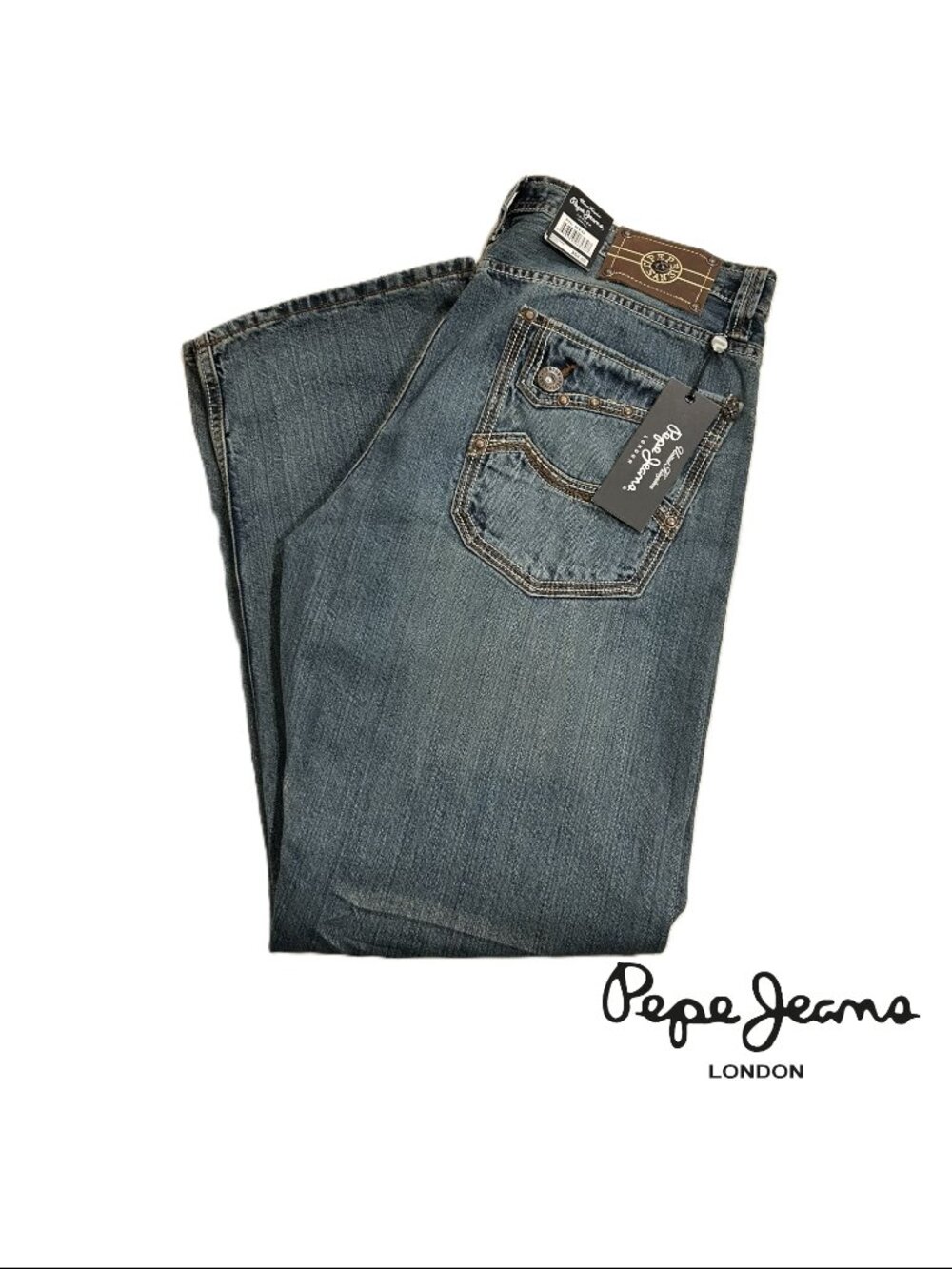 Mens Pepe Jeans Relaxed Low-Rise Straight Leg NWT 38x30 - Picture 1 of 16